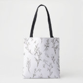 Zwarte en witte tuin tote bag (Voorkant)