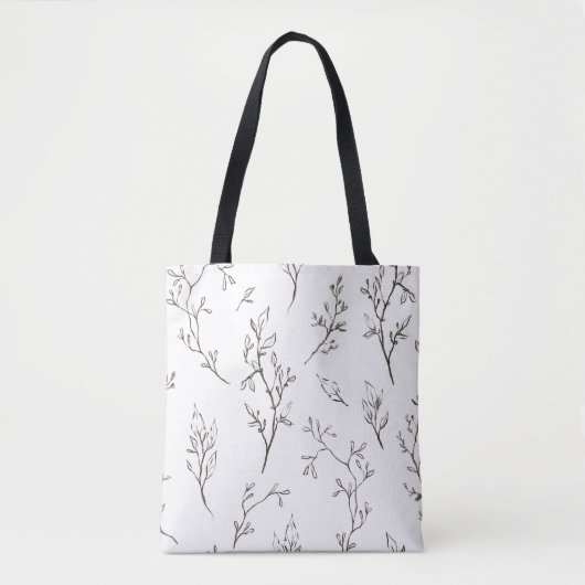 Zwarte en witte tuin tote bag (Voorkant)