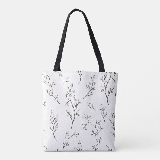 Zwarte en witte tuin tote bag (Achterkant)
