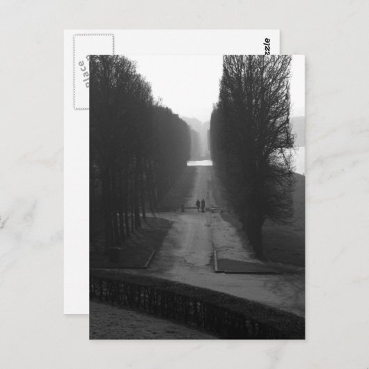 Zwarte en witte tuinen van Versailles Briefkaart (Voorkant / Achterkant)