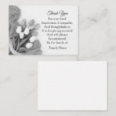 Zwarte en witte Tulp ventilator Dank u Notitiekaartje (Voorkant / Achterkant)