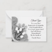 Zwarte en witte Tulp ventilator Dank u Notitiekaartje (Voorkant)