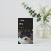 ZWARTE EN WITTE TURKSE CAT PIERO VISITEKAARTJE (Staand voorkant)