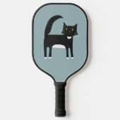 Zwarte en witte Tuxedo Cat Pickleball Paddle (Voorkant)