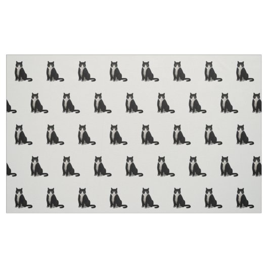 Zwarte en witte Tuxedo Cat Stof (Fat Quarter)