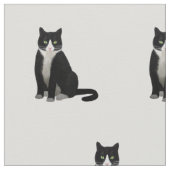 Zwarte en witte Tuxedo Cat Stof (Close Up)
