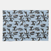 Zwarte en witte Tuxedo Cat Theedoek (Horizontaal)