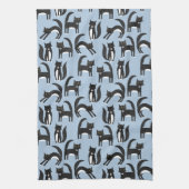 Zwarte en witte Tuxedo Cat Theedoek (Verticaal)