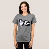 Zwarte en witte Tuxedo Cat Tri-Blend Shirt (Voorkant volledig)