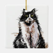 Zwarte en witte Tuxedo Kat Kinderen Naam Decoratie (Achterkant)