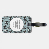 Zwarte en Witte Tuxedo Katten Aangepaste naam Bagagelabel (Achterkant horizontaal)