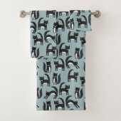 Zwarte en witte Tuxedo-katten Bad Handdoek (Insitu)