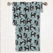 Zwarte en witte Tuxedo-katten Bad Handdoek