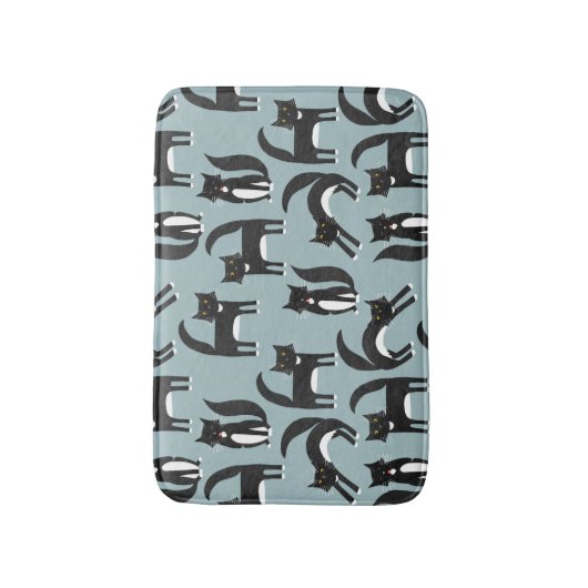 Zwarte en witte Tuxedo-katten Badmat (Voorkant Verticaal)
