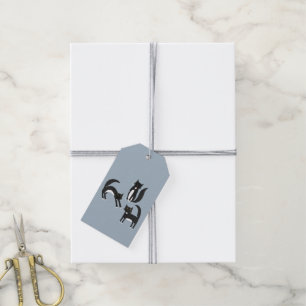 Zwarte en witte Tuxedo-katten Cadeaulabel