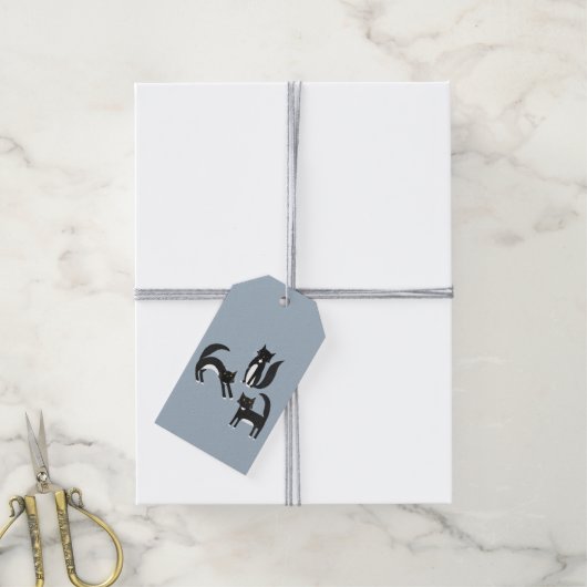 Zwarte en witte Tuxedo-katten Cadeaulabel (Met Touw)