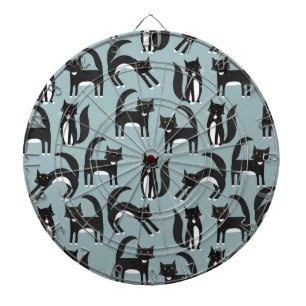 Zwarte en witte Tuxedo-katten Dartbord