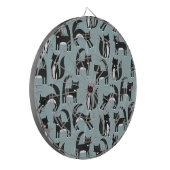 Zwarte en witte Tuxedo-katten Dartbord (Voorkant Links)