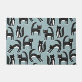 Zwarte en witte Tuxedo-katten Deurmat (Voorkant)