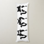 Zwarte en witte Tuxedo-katten | Drie Katten Lichaamskussen (Achterkant (Verticaal))