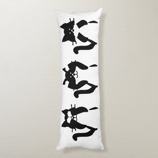 Zwarte en witte Tuxedo-katten | Drie Katten Lichaamskussen (Achterkant (Verticaal))