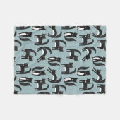 Zwarte en witte Tuxedo-katten Fleece Deken (Voorkant (Horizontaal))