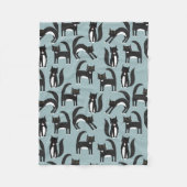 Zwarte en witte Tuxedo-katten Fleece Deken (Voorkant)