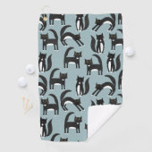 Zwarte en witte Tuxedo-katten Golfhanddoek (Insitu)