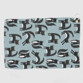 Zwarte en witte Tuxedo-katten Golfhanddoek (Horizontaal)
