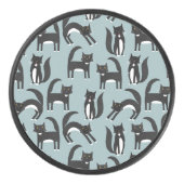 Zwarte en witte Tuxedo-katten Hockey Puck (Voorkant)