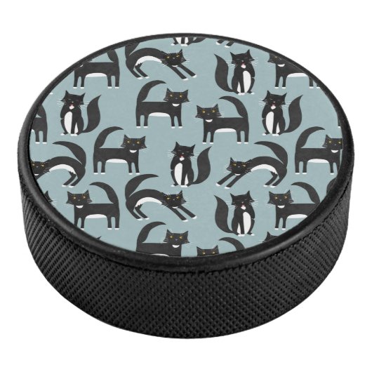 Zwarte en witte Tuxedo-katten Hockey Puck (3/4)