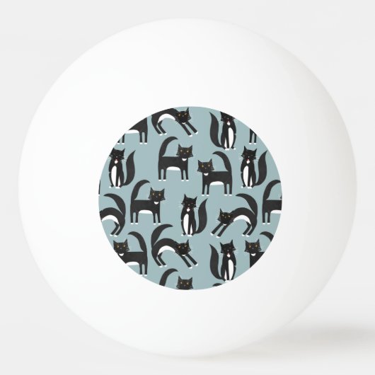 Zwarte en witte Tuxedo-katten Pingpongbal (Achterkant)