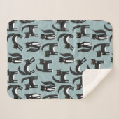 Zwarte en witte Tuxedo-katten Sherpa Deken (Voorkant (horizontaal))