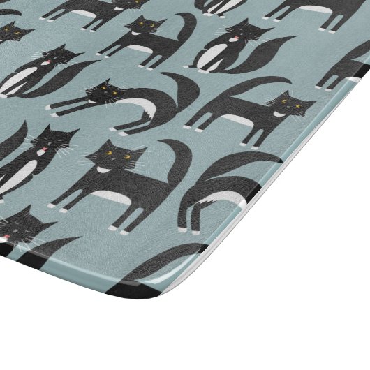 Zwarte en witte Tuxedo-katten Snijplank (Hoek)