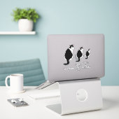 Zwarte en witte Tuxedo-katten Sticker (Laptop op bureau)