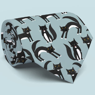 Zwarte en witte Tuxedo-katten Stropdas