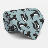 Zwarte en witte Tuxedo-katten Stropdas (Opgerold)