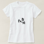 Zwarte en witte Tuxedo-katten T-shirt (Design voorkant)