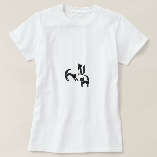 Zwarte en witte Tuxedo-katten T-shirt (Design voorkant)
