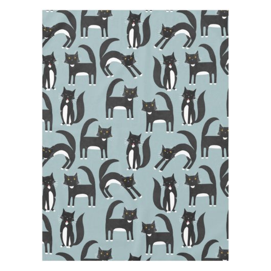 Zwarte en witte Tuxedo-katten Tafelkleed (Voorkant)