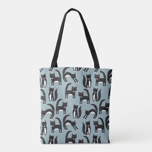 Zwarte en witte Tuxedo-katten Tote Bag (Achterkant)