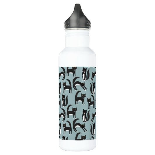 Zwarte en witte Tuxedo-katten Waterfles (Links)
