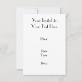 Zwarte en witte Tuxedo Suit Art-uitnodigingskaart Kaart (Achterkant)