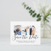 Zwarte en Witte Typografie Foto Opslaan Datum Aankondiging (Staand voorkant)