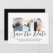 Zwarte en Witte Typografie Foto Opslaan Datum Aankondiging (Voorkant / Achterkant)