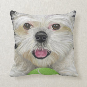Zwarte en witte Tzu Pillow met Tennis Ball Kussen