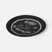 Zwarte en witte, unieke prettige kerst papieren bordje (Gekanteld)