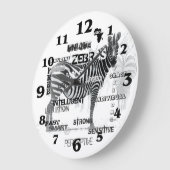 Zwarte en witte unieke Zebras-typografie Grote Klok (Hoek)