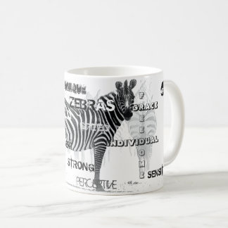 Zwarte en witte unieke Zebras-typografie Koffiemok