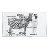 Zwarte en witte unieke Zebras-typografie Kussensloop (Achterkant)